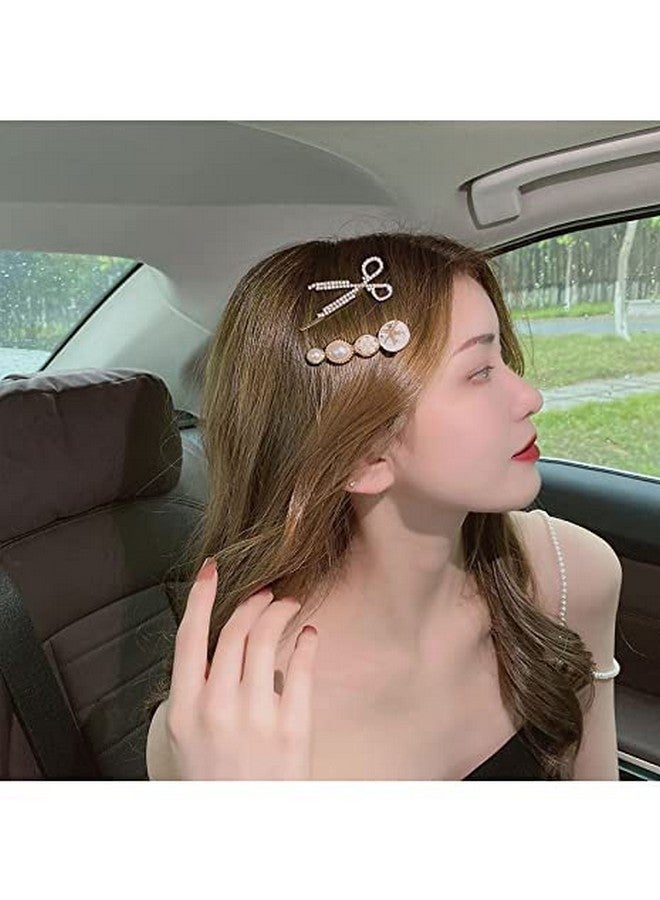 SUN Ring SUNRING Korean Fashion Style Pearl Rhinestone Metal Hair Clips Hair Pin Stylish Hair Accessories Jewellery For Women's And Girls - Image 4