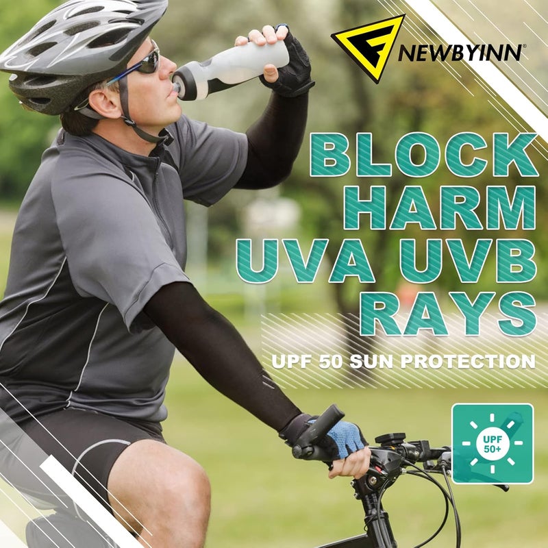 Newbyinn أكمام ذراع للرجال والنساء، مقاس L - XL، أكمام حماية من الشمس للأشعة فوق البنفسجية لتغطية الوشم، غلاف ذراع ضغط تبريدي - Image 3