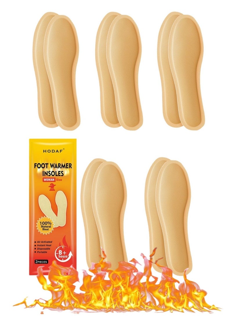 Hodaf 5 Pairs of Women's Foot Warming Insoles - Long-Lasting Safe Natural Odorless Air-Activated Insole Warmers - Heated for Up to 8 Hours - Image 1