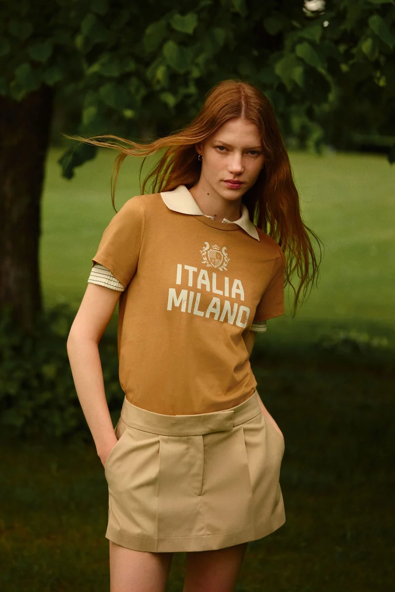 اتش اند ام تي-شيرت من القطن