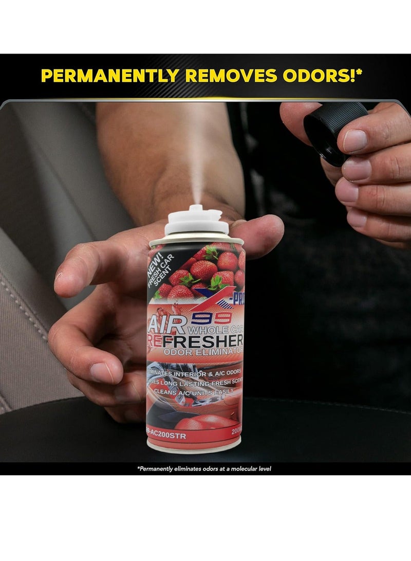 X Pro 99 X-PRO X99 Whole Car Air Refresher Combo 200ml Lemon and Strawberry Car AC Vent Cleaner Interior Odor Eliminator Long Lasting Cabin Freshener Spray for Cars SUV Truck Removes Smoke Food Pet Smell Air Conditioner Freshener Pack - Image 5