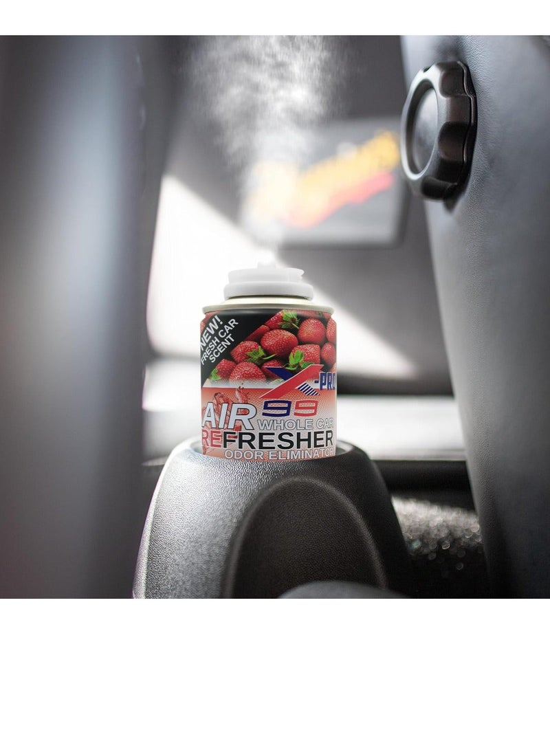 X Pro 99 X-PRO X99 Whole Car Air Refresher Combo 200ml Lemon and Strawberry Car AC Vent Cleaner Interior Odor Eliminator Long Lasting Cabin Freshener Spray for Cars SUV Truck Removes Smoke Food Pet Smell Air Conditioner Freshener Pack - Image 4