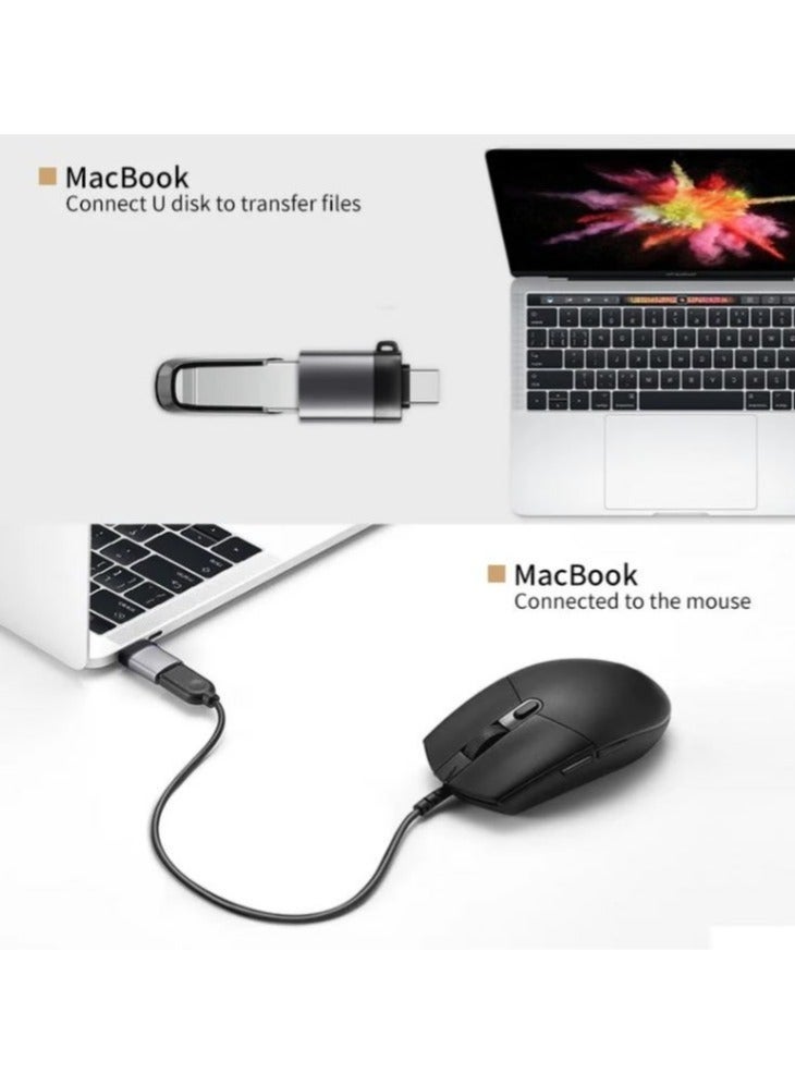 محول USB 3.0 من النوع C OTG لجهاز ماك بوك برو، شاومي، هواوي، سامسونغ؛ محول USB مصغر من النوع C مع كابل تحويل OTG - Image 4