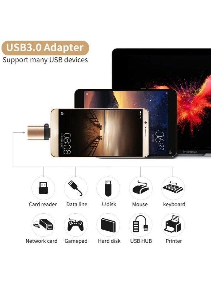 محول USB 3.0 من النوع C OTG لجهاز ماك بوك برو، شاومي، هواوي، سامسونغ؛ محول USB مصغر من النوع C مع كابل تحويل OTG - Image 2