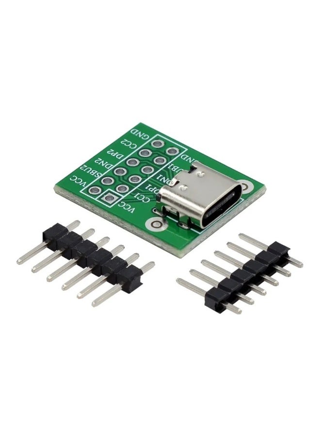 Type-C USB Breakout Board 12Pin DIP – USB Type-C Female Breakout Board 12-Pin DIP Module for  Electronics, PCB Prototyping, Power Supply Projects & Embedded System Development - Image 2