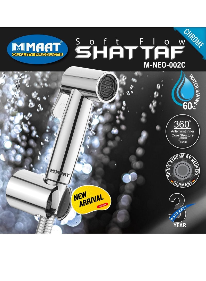 MAAT Soft Flow Shattaf Set with Hose and Holder - Chrome - Image 1