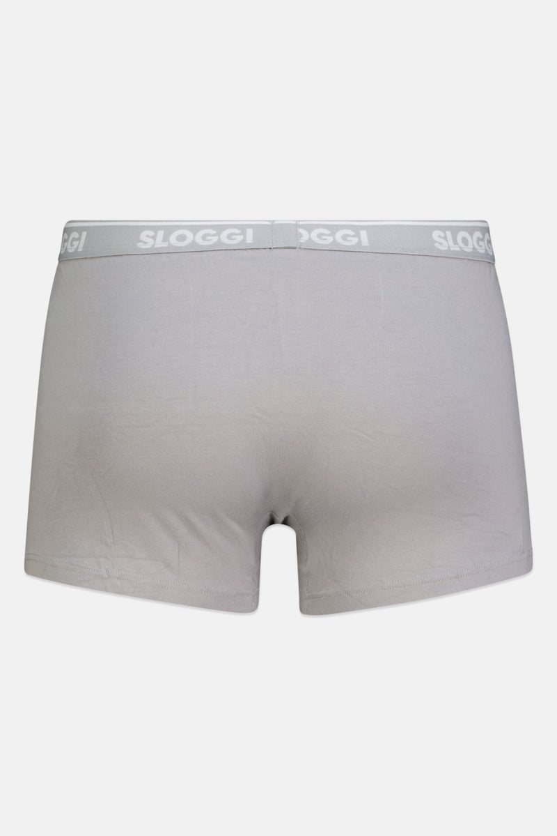 sloggi Men 2 Pcs Brand Logo Hipster Boxer Brief, Grey - Image 2
