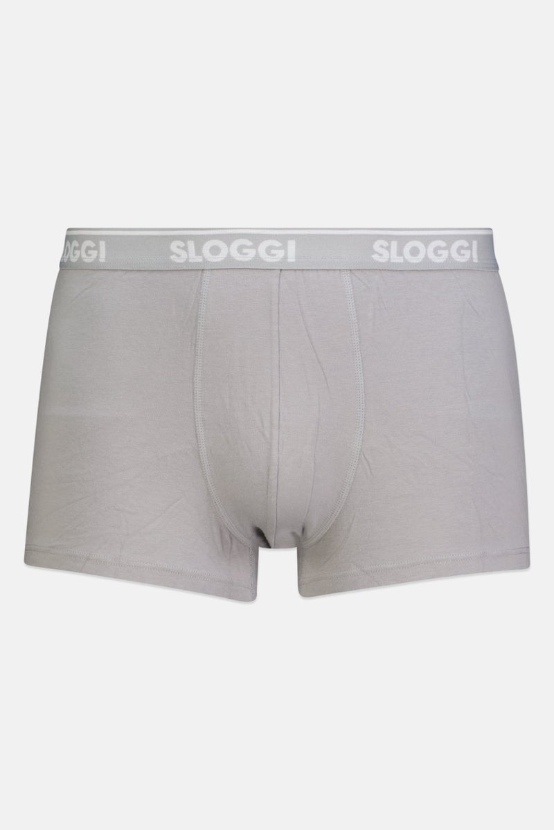 sloggi Men 2 Pcs Brand Logo Hipster Boxer Brief, Grey - Image 3