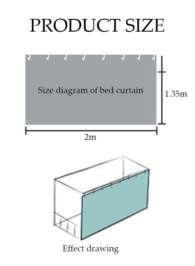 Loquat Dormitory Bed Curtain, Single Bed Tent Curtain for Dust-Proof and Canopy-like Experience, Privacy Protection Canopy Student Print Curtains, Perfect for Single Sleeper Bunk Beds in Student Dormitorie - Image 2
