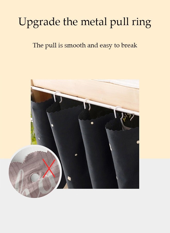 Loquat Dormitory Bed Curtain, Single Bed Tent Curtain for Dust-Proof and Canopy-like Experience, Privacy Protection Canopy Student Print Curtains, Perfect for Single Sleeper Bunk Beds in Student Dormitorie - Image 5