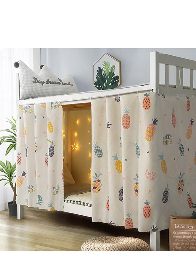 Loquat Dormitory Bed Curtain, Single Bed Tent Curtain for Dust-Proof and Canopy-like Experience, Privacy Protection Canopy Student Print Curtains, Perfect for Single Sleeper Bunk Beds in Student Dormitorie - Image 1