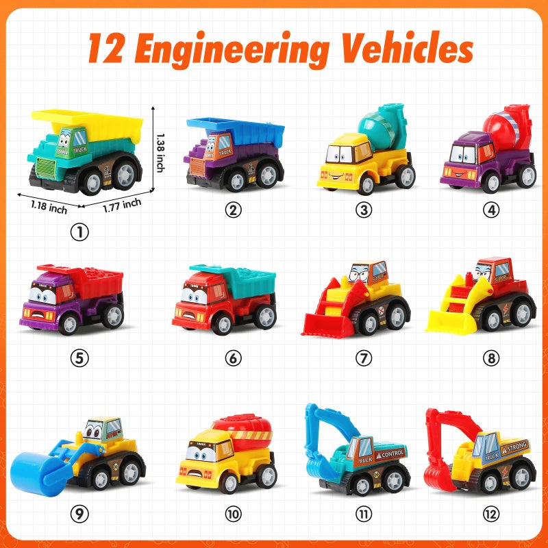 ZenBombs 12 Plastic Easter Eggs Filled with Pull-Back Engineering Toys Gift for Easter Egg Hunt, Birthday Party for Kids Over 3 Years Old - Image 3