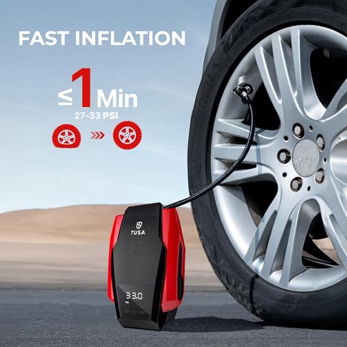 TUSA Drive X Tyre Inflator for Car - 150 PSI, 12V DC Portable Air Compressor with Digital Tire Pressure Gauge & LED Light | Car Accessories, Auto Air Pump for Cars, Motorcycle & Other Inflatables - Image 2