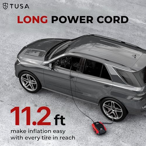 TUSA Drive X Tyre Inflator for Car - 150 PSI, 12V DC Portable Air Compressor with Digital Tire Pressure Gauge & LED Light | Car Accessories, Auto Air Pump for Cars, Motorcycle & Other Inflatables - Image 5