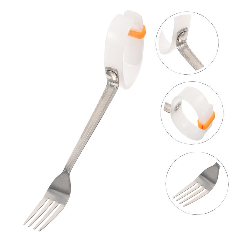 Adaptive Utensil for Seniors Non Slip Handle Fork Spoon Portable Easy Grip Dining Aids - Image 4