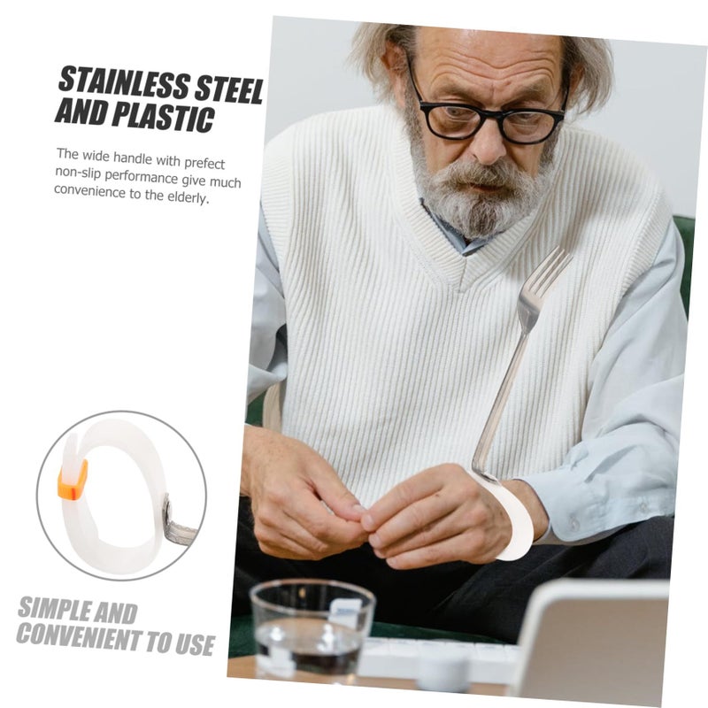 Adaptive Utensil for Seniors Non Slip Handle Fork Spoon Portable Easy Grip Dining Aids - Image 3
