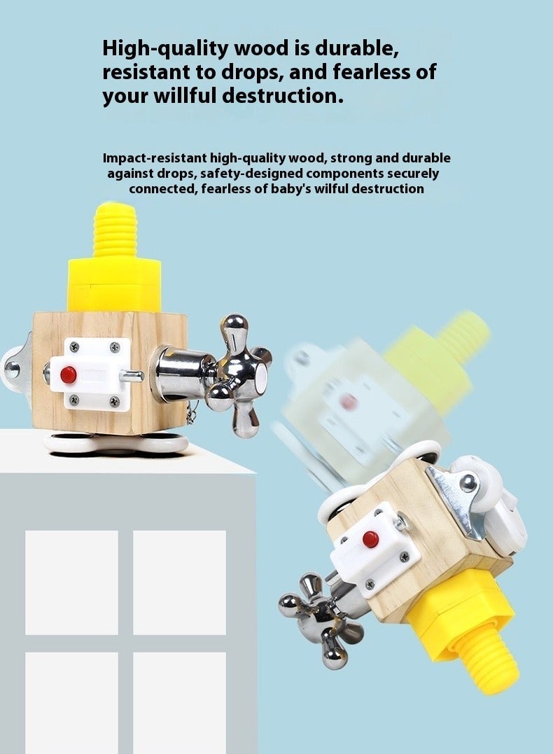 Busy Cube Montessori Lock and Key Toy Set for Toddlers Kids Sensory Wooden Activity Busy Board,Educational Activities Travel Toy Kids Gifts for Birthday Festivals - Image 3