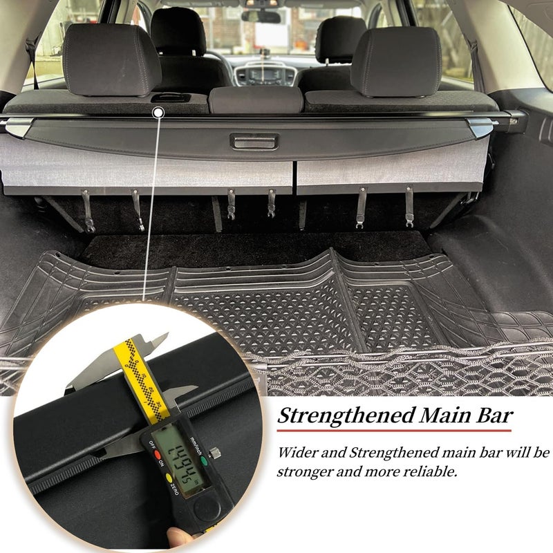 VESUL Retractable Rear Trunk Cargo Cover for Kia Sorento 2016-2020 - Security Shade Shield with Extra Canvas Cover - Image 3