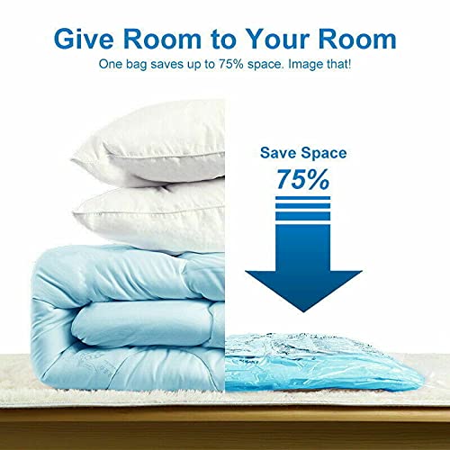 Aqtus Vacuum Bags Reusable Space Saver Quit Vacuum Plastic Storage Bag 16 Pack 4 x Jumbo 4 x Large 4 x Medium 4 x Small for Clothes Blankets Home Travel Compression Sealer Bags - Image 3