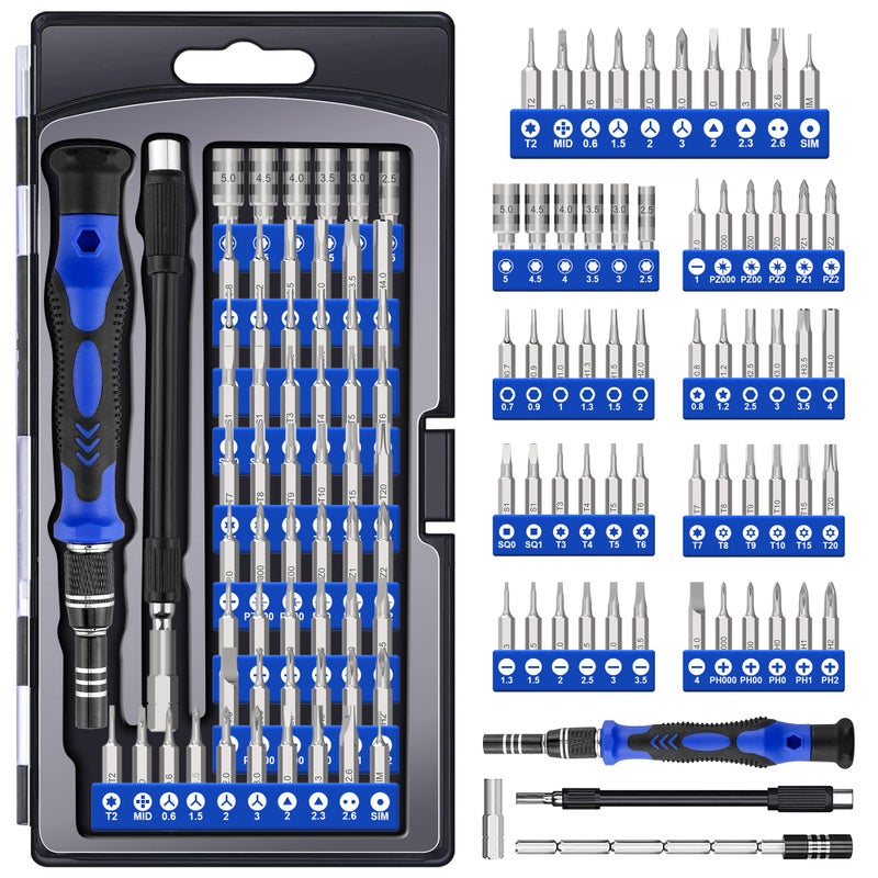 XOOL 62 in 1 Precision Screwdriver Kit, Electronics Repair Tool Kit, Magnetic Driver Kit with Flexible Shaft, Extension Rod for Mobile Phone, Smartphone, Game Console, PC, Tablet - Image 1