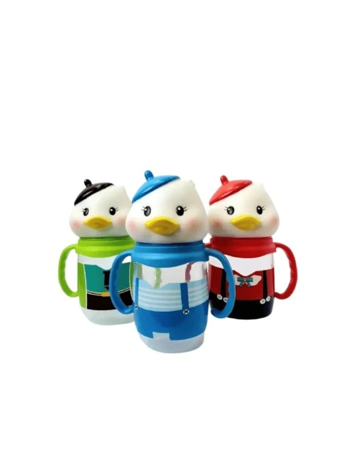 FISH Baby Feeding Bottle with Duck Mouth Handle 210ml Green - Image 2