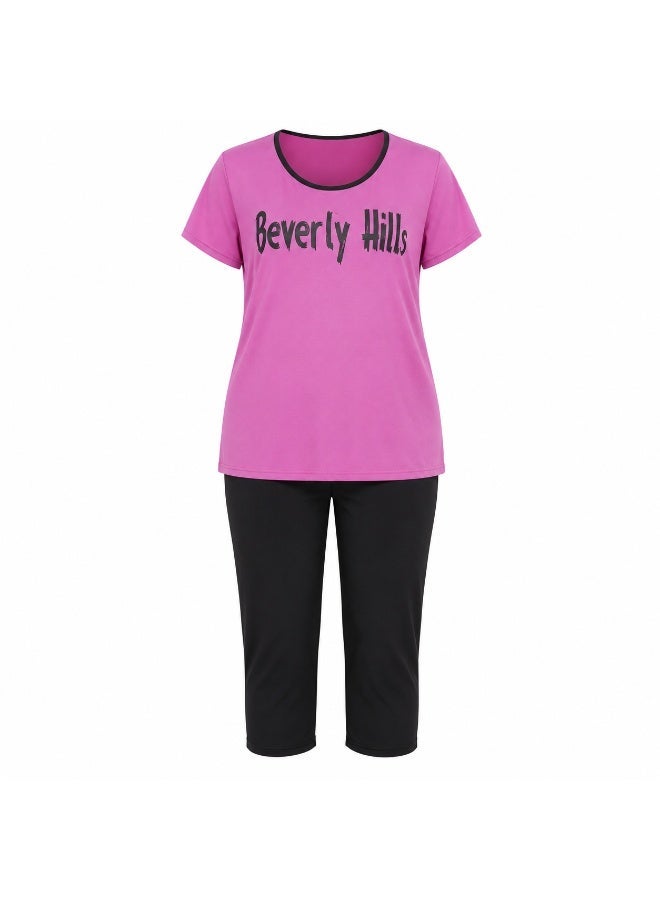 Teknur Women's Pajama Set – One Size Fits S-M-L, Made from Cotton & Lycra for Ultimate Comfort and a Stylish Look, Made in Turkey - Image 1