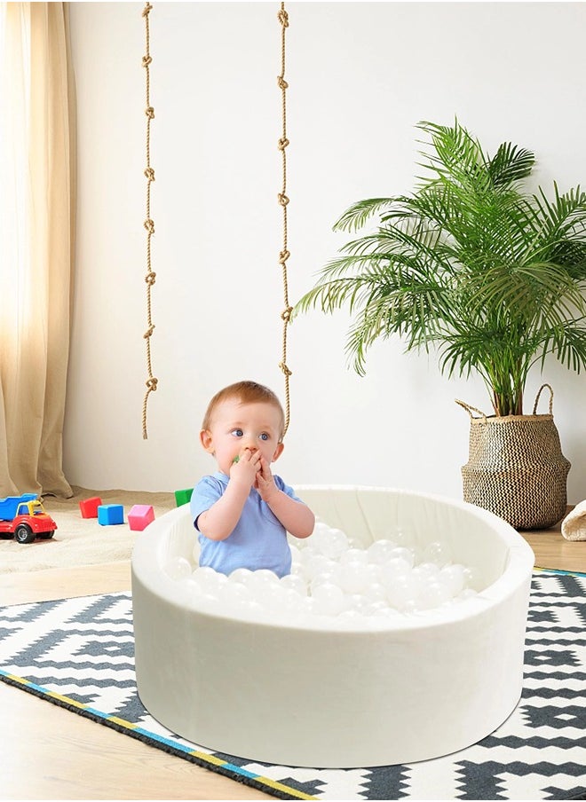 ShebSheb - Foam Ball Pit Pool for Kids Baby Toddler, Soft Memory Sponge Ball Pits,Round Baby Playpen Ball Pool for Toddler Children(Balls not Included) - Image 1