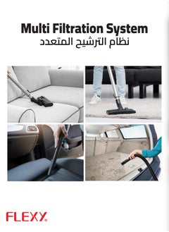 Flexy Vacuum Cleaner with 2500W Motor, 21L Iron Tank, Blower Function, Multi-Filtration, Dust Full Indicator, 360° Wheels, Easy Disposal, 2-Year Warranty  - Image 3