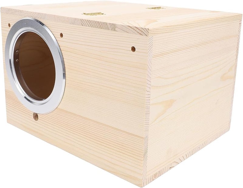 صندوق تعشيش الببغاء من الخشب الصلب، بيت تزاوج وتكاثر الطيور للببغاوات والحمام والطيور المغردة. - Image 3