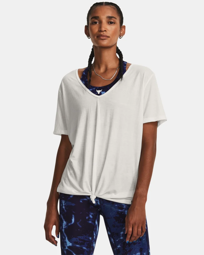 Under Armour Women's Project Rock Completer Deep V-Neck T-Shirt