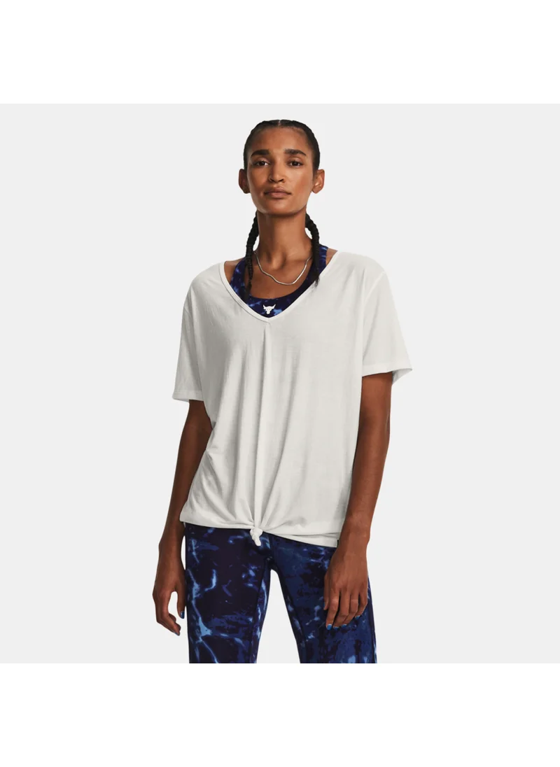 UNDER ARMOUR Women's Project Rock Completer Deep V-Neck T-Shirt