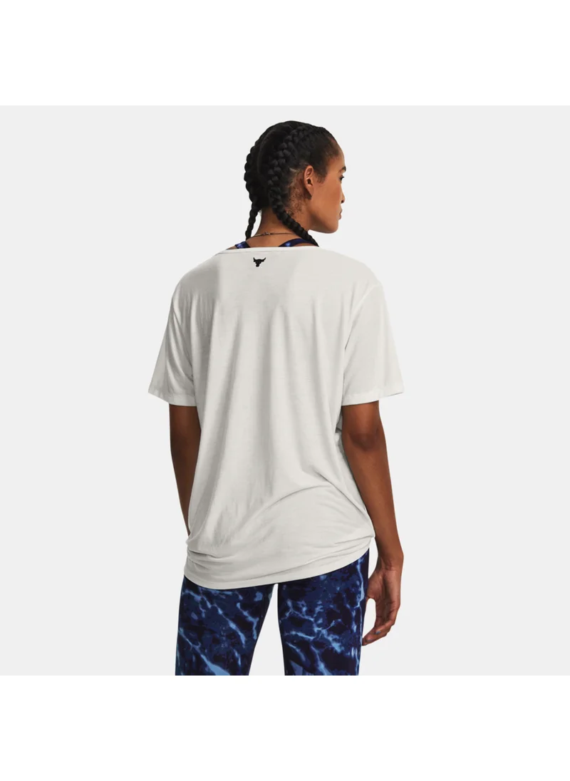 UNDER ARMOUR Women's Project Rock Completer Deep V-Neck T-Shirt