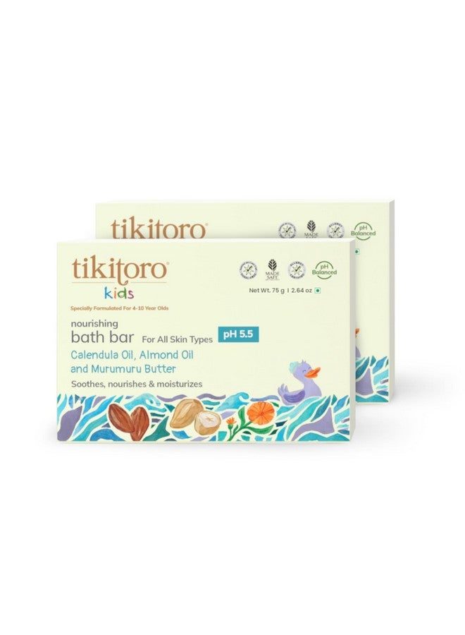 Tikitoro Kids Nourishing Bath Bar | Pediatrician Approved | Murumuru Butter Soap | Soothes, Nourishes and Moisturizes Skin | All Skin Types | Vegan | No Parabens & Sulphates (4-10 Years) (2 x 75g) - Image 1