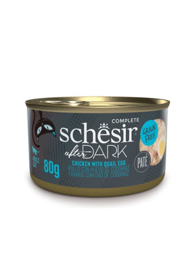 Schesir After Dark Pate For Cat Chicken With Quail Egg 80g