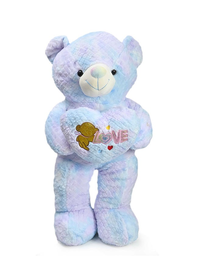 Toyland - 100 Cm Multi colour Blue Teddy Bear with Holding Heart Shape for Girls Friend and Couples Anniversary Valentine and Birthday Gift - Image 1