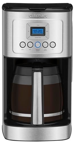 ماكينة قهوة كويزينارت 14 كوب قابلة للبرمجة مع إبريق زجاجي PerfecTemp وقوة تحضير قابلة للتحكم وإيقاف مؤقت لتحضير القهوة من الفولاذ المقاوم للصدأ DCC3200NAS