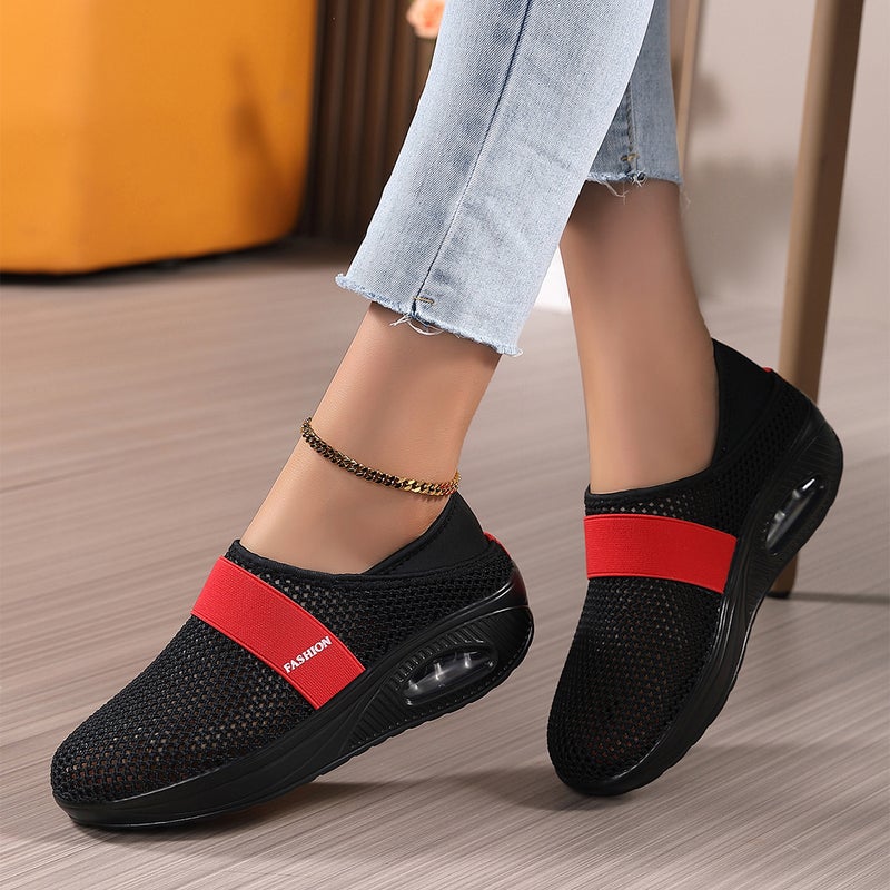 Spring Women''s Shoes for Outer Wear Mesh Casual Shoes Slip-On Breathable Lazy Shoes Flats Fly Woven Breathable 41 Large Size 42 - Image 2