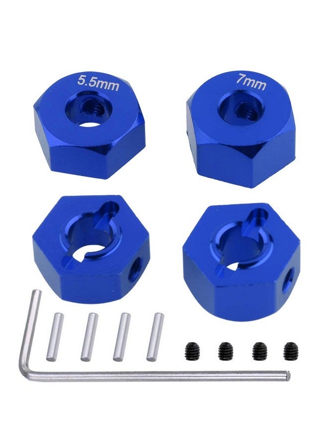 Hobbypark Aluminum 12Mm Hex Wheel Hubs For Traxxas 1/10 2Wd Slash Rustler Stampedehopups Replacement Of Part 1654 3654 (4Pcs) (Navy Blue) - Image 2