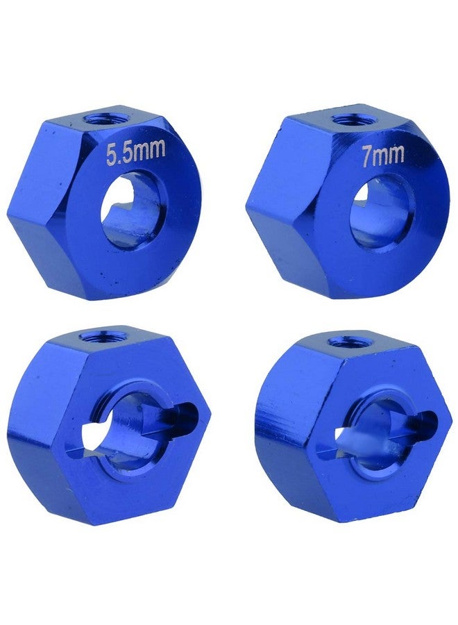 Hobbypark Aluminum 12Mm Hex Wheel Hubs For Traxxas 1/10 2Wd Slash Rustler Stampedehopups Replacement Of Part 1654 3654 (4Pcs) (Navy Blue) - Image 3