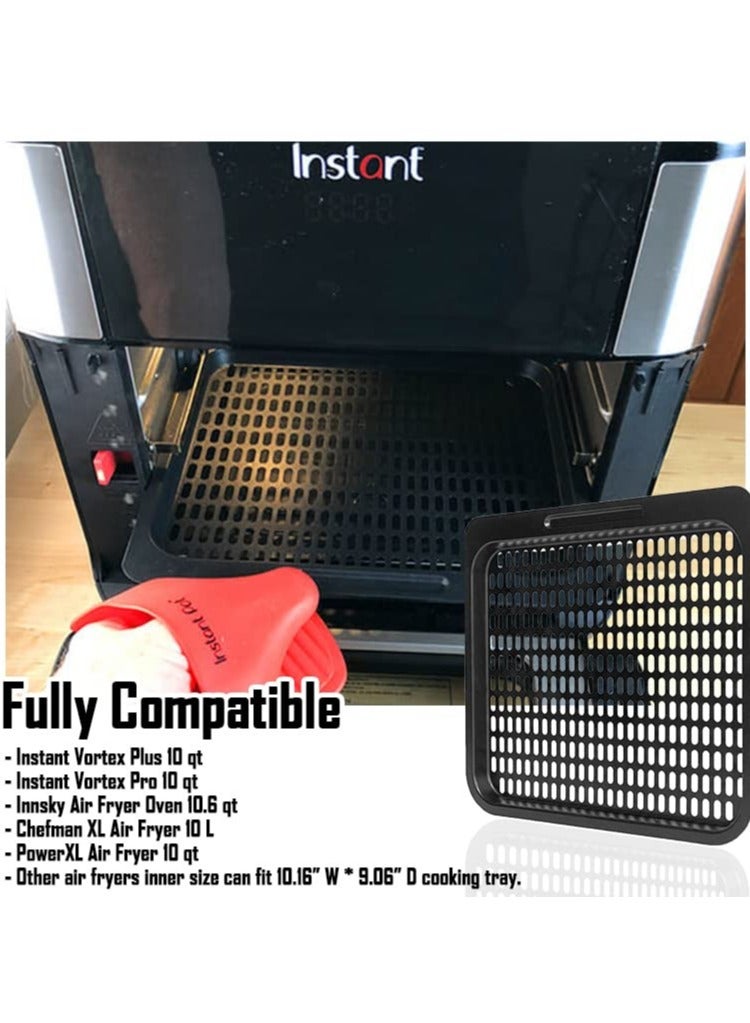 SYOSI 2 Pcs Replacement Cooking Tray, Mesh Cooking Rack Air Fryer Accessories for Instant Vortex, Innsky, Chefman and other Air Fryer Oven, Dishwasher Safe, Removable Mesh Cooking Rack for Air Fryer - Image 2