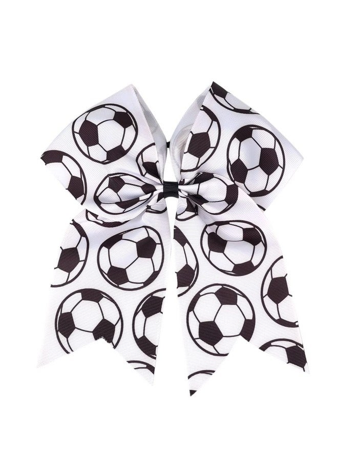 BBTDIN Jumbo Cheer Ponytail Holder Cheerleading Ball Bow BBG66 (White) - Image 1