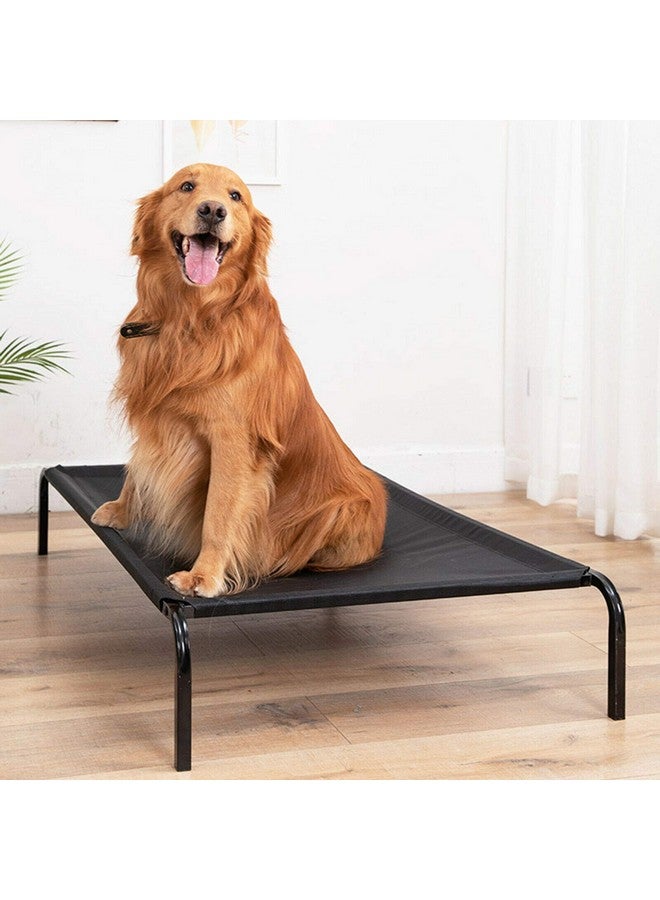 Fluffy's Dog Bed Pet Cat Raised Sides Camping Fabric Cot Indoor Outdoor Waterproof Black XLarge - Image 1