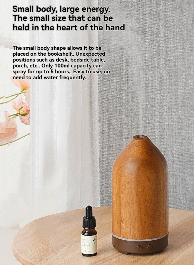 M MIAOYAN Essential oil diffuser, 100ml aromatherapy diffuser, mini ultrasonic diffuser, suitable for home and office use, cool mist humidifier with LED light. - Image 4