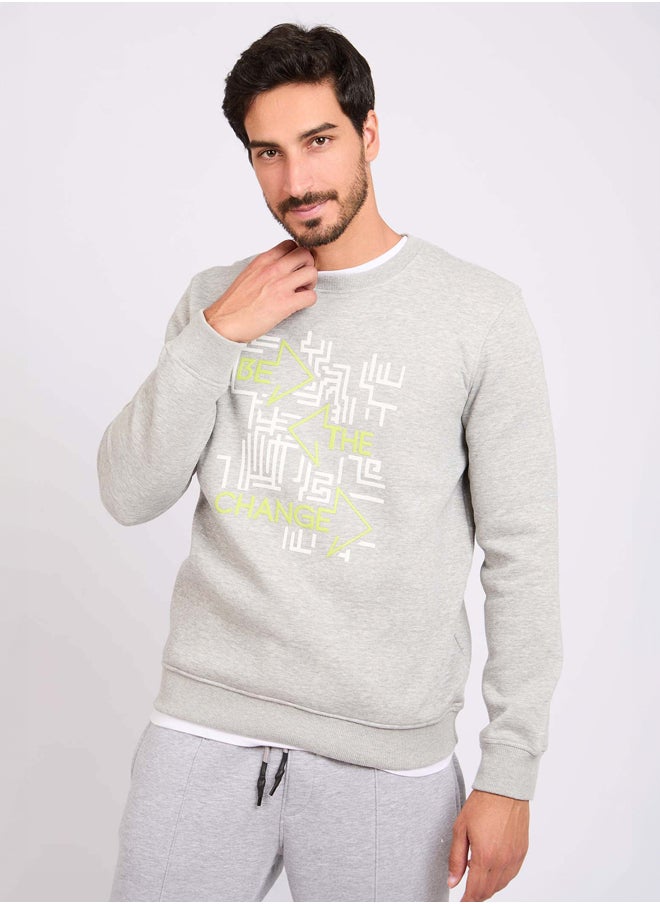 Dare - Men Regular Fit Sweat Shirt - Grey - Image 1