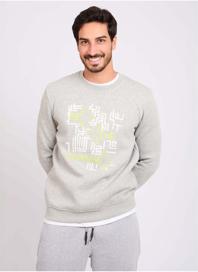 Dare - Men Regular Fit Sweat Shirt - Grey - Image 1
