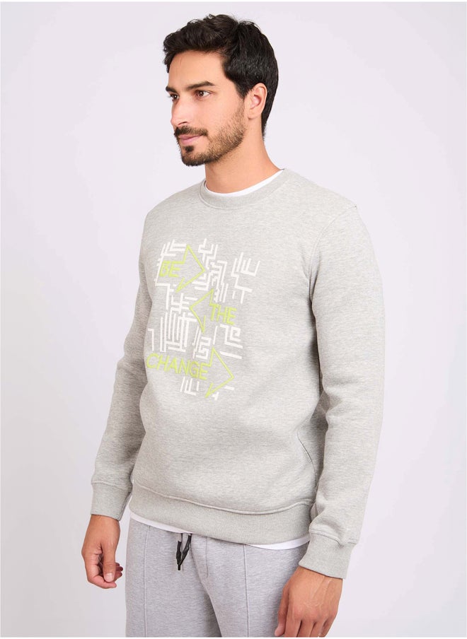 Dare - Men Regular Fit Sweat Shirt - Grey - Image 1