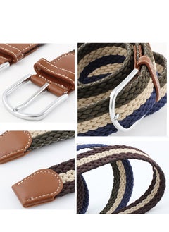 SYOSI Braided Belt, Mens Elastic Stretch Belt, Women Vintage Belts, Fabric Woven Girl Jeans Dress Casual Belt, Rugged Flex Nylon Cord Braided Belt  No Hole Design  - Image 3