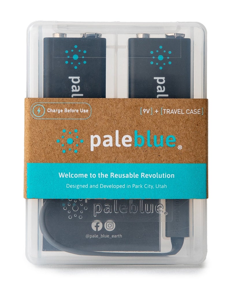 paleblue 9V Rechargeable Li-Ion Batteries (2-Pack) with USB-A to USB-C Cable; 4500mWh/500mAh, Fast Charging Under 3 Hours, 1000+ Cycles, LED Charge Indicator, High-Capacity Lithium Batteries, No External Charger Needed - Image 2