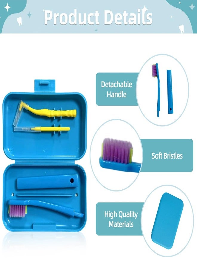 Ceonam 3-Pack Dental Care Kit - Angled Orthodontic Toothbrush, Interdental Brush, and Standard Toothbrush with Travel Case, Soft Bristles for Braces and Teeth Cleaning - Image 3