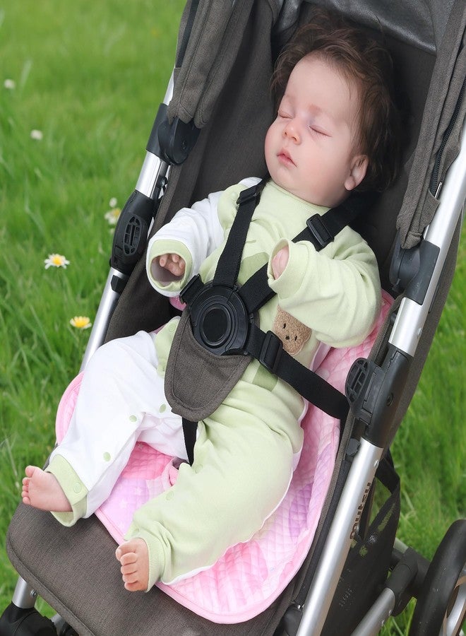 COOLBEBE واقي مقعد السيارة COOLBEBE لتدريب الأطفال على استخدام المرحاض، بطانة مقعد السيارة جافة ومقاومة للماء لتدريب الأطفال الرضع والأطفال الصغار على استخدام المرحاض، غطاء وسادة مقعد السيارة لعربات الأطفال ومقاعد السيارة (وردي) - Image 3